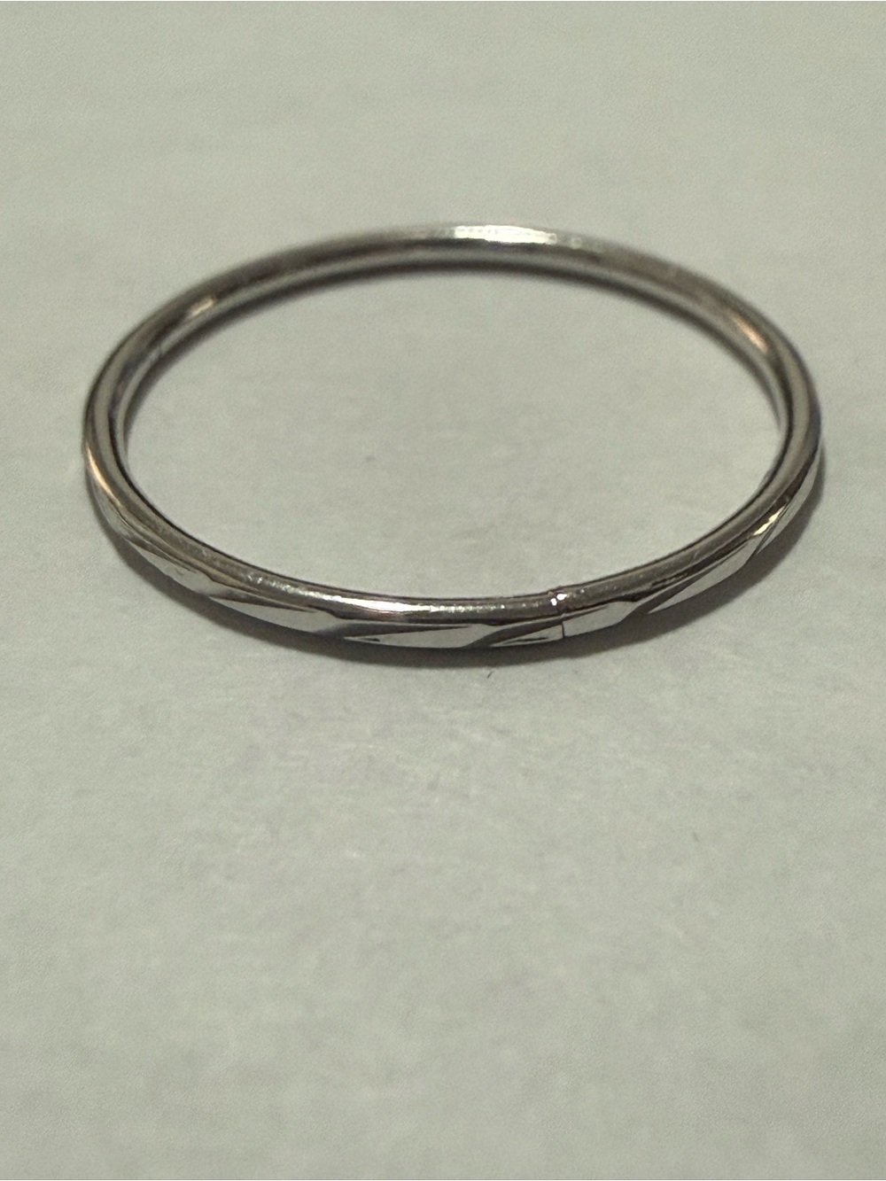 Rhodium Electroplated with Design 1.5 mm Thin Stackable Band Ring